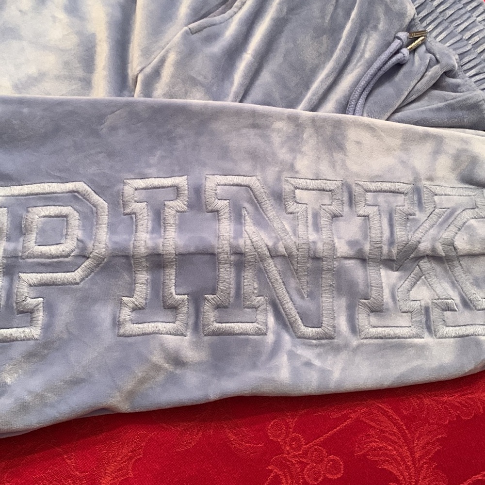 PINK Victoria’s Secret’s blue velour pants - Picture 4 of 13